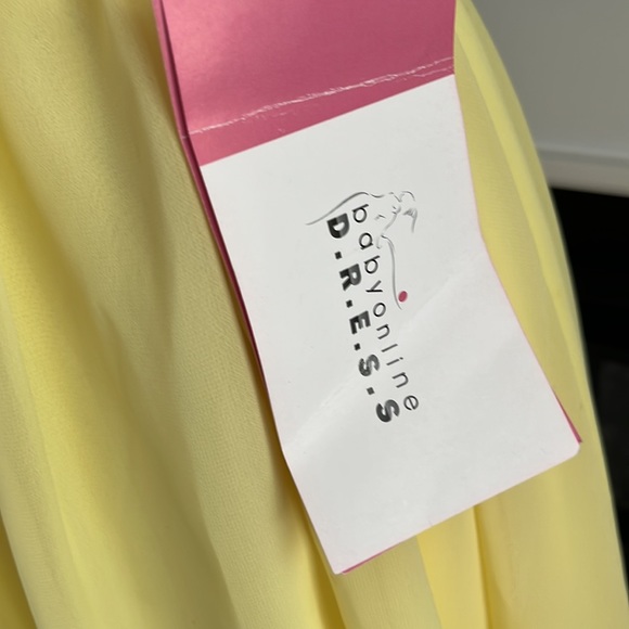 Babyonline Jeweled Lemon Yellow Prom Mini Dress NWT - Picture 8 of 14